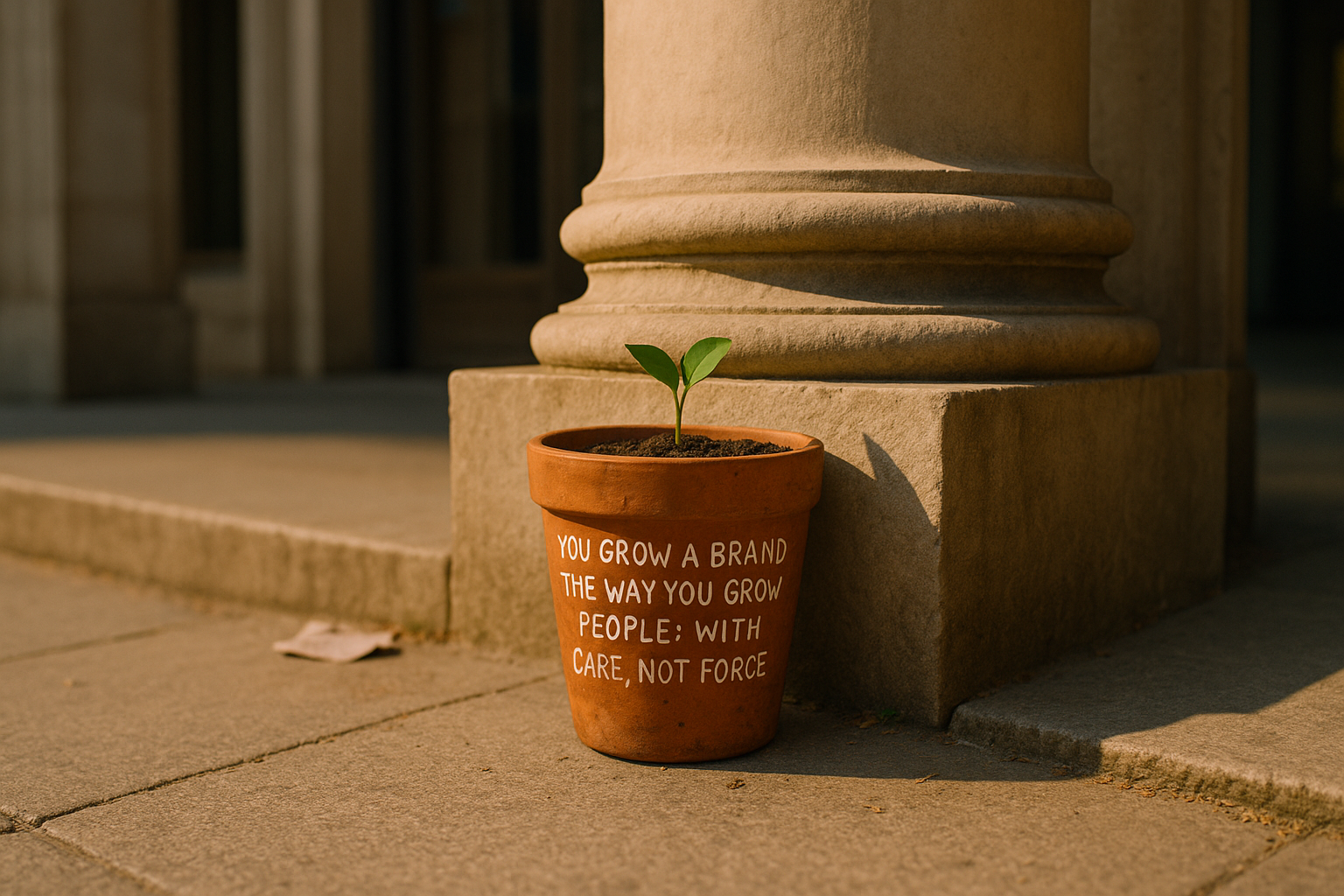 Symbolic design of partnership between people and business