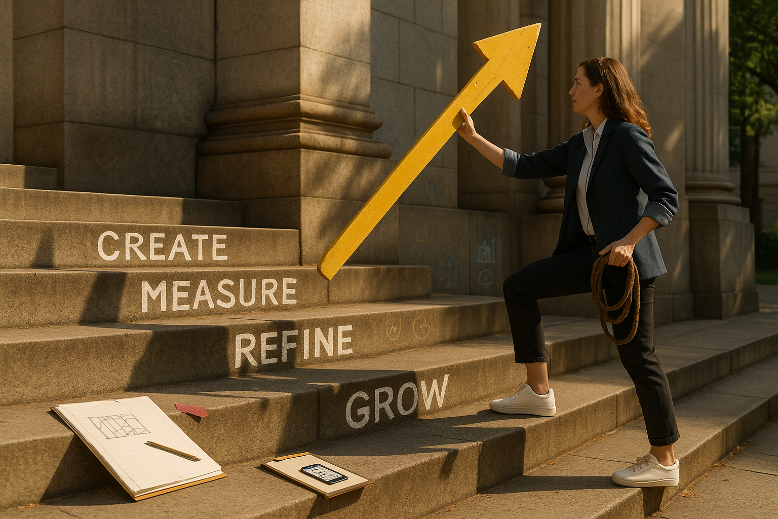 Symbolic illustration of transformation and progress in business