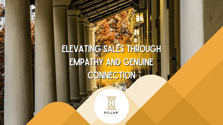 Pillar Renaissance illustration symbolising human-centred sales built on empathy active listening and genuine connection